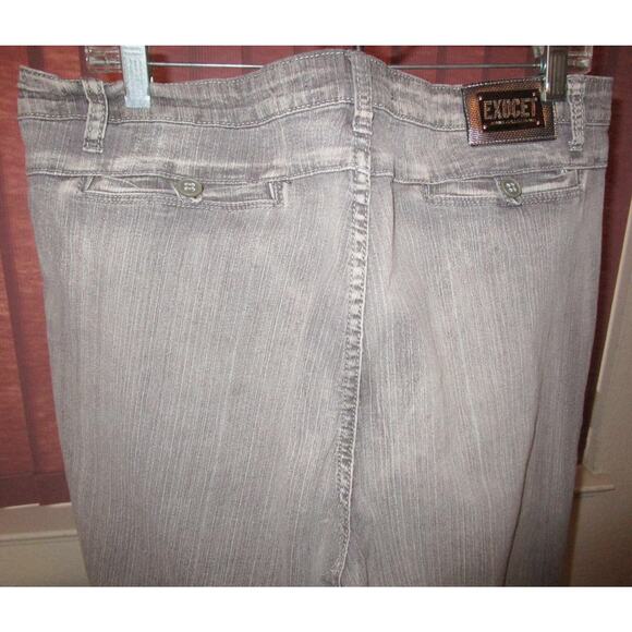 True Vtg EXOCET Chino Jeans Womens 20 Collection Gray Stretch TALL 80s 90s Urban - Picture 5 of 6